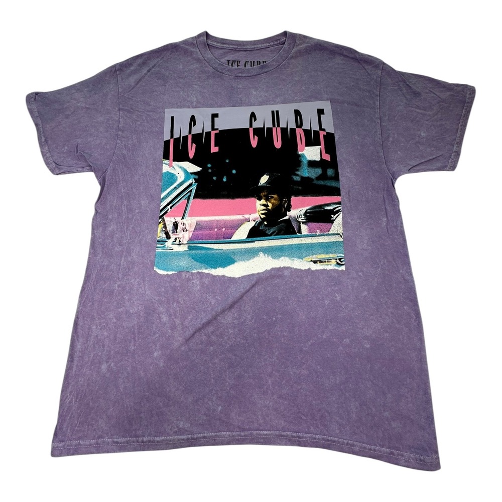 Ice Cube T-Shirt Purple Graphic Rap Hip Hop Music‎ Tee Mens Large